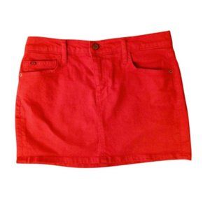 Joe's Jeans Red Orange Denim Skirt